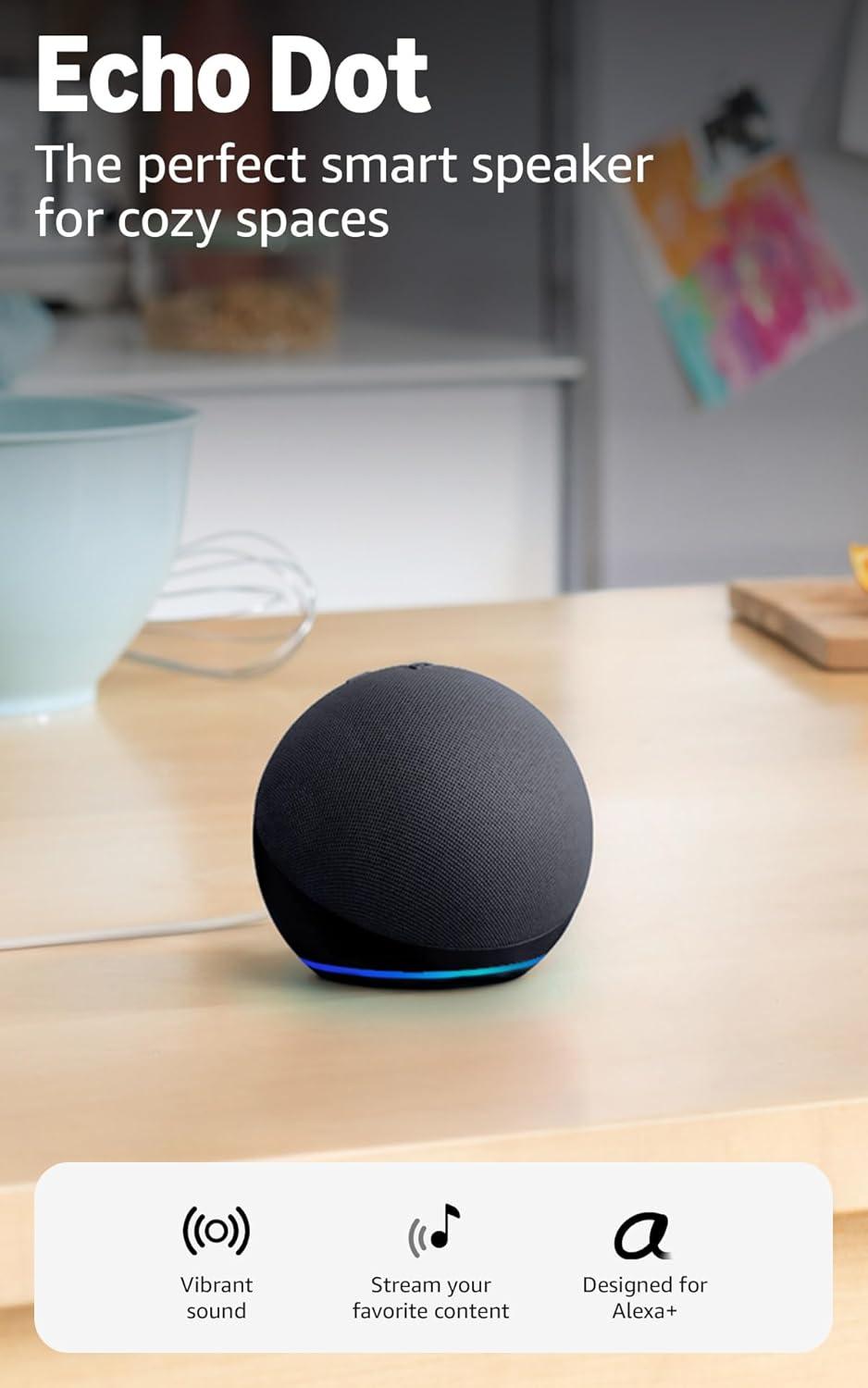 Best Smart Home Device – Amazon Echo Dot (newest model) – Vibrant sounding speaker, Designed for Alexa+, Great for bedrooms, dining rooms and offices, Charcoal Review
