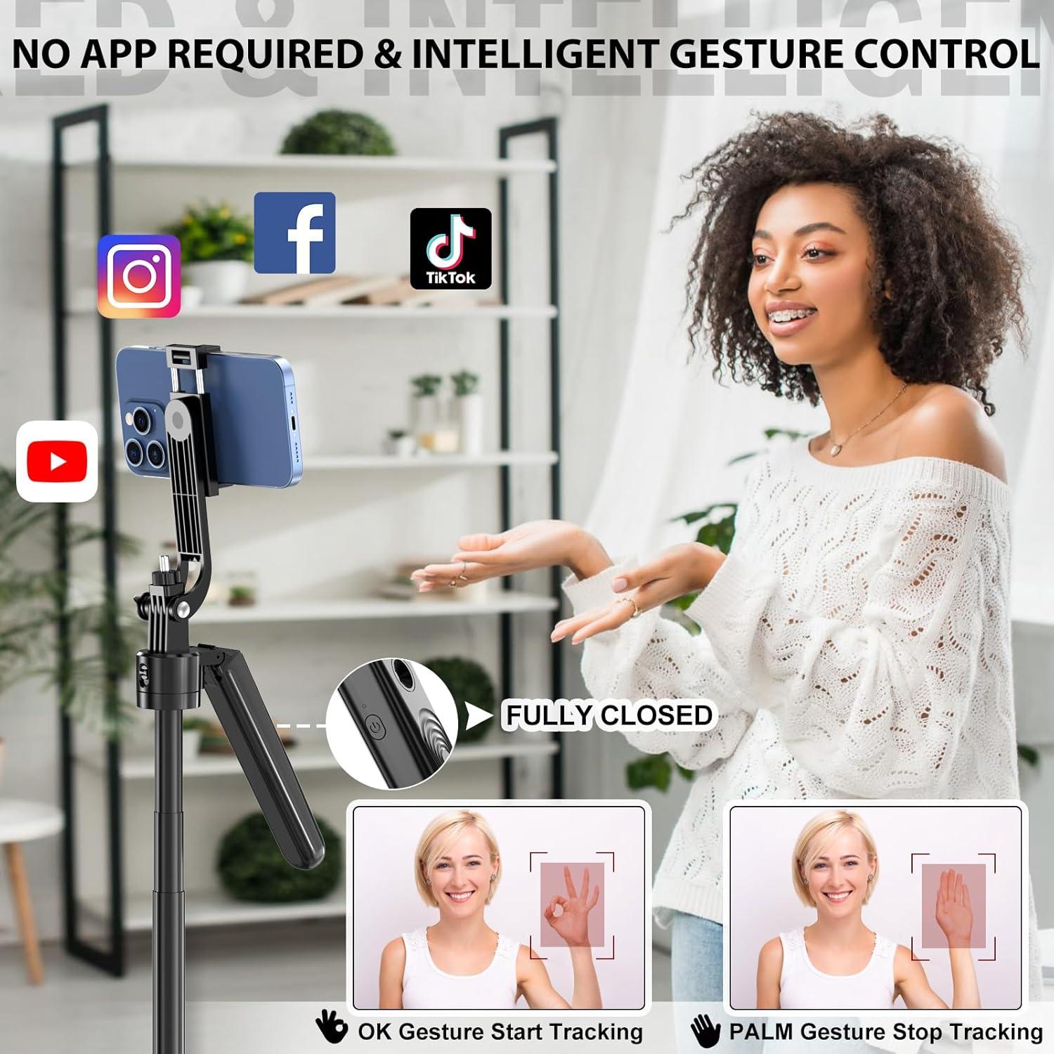 Best Smartphone Tripod – Auto Face Tracking 360 Rotation with Remote